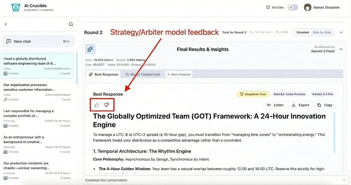 Strategy feedback